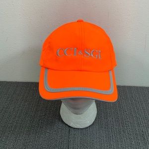 CCI & SGI Baseball Hat Mens Adjustable Neon Orange Strapback Cap Port Authority